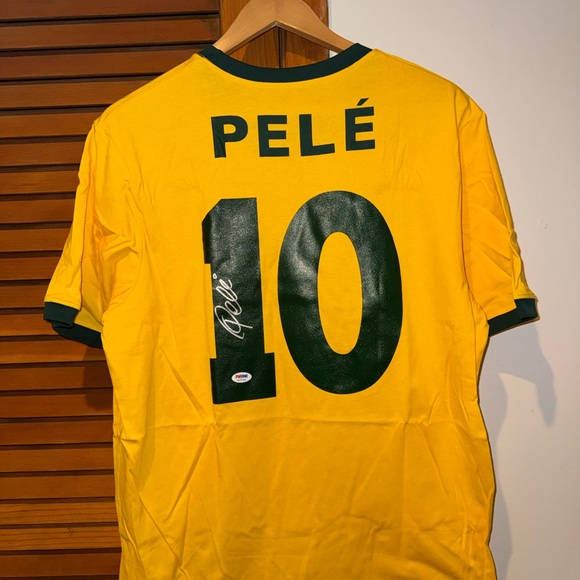 Authentic Pele Signed Soccer Jersey CBD Brazil PSA/DNA - Picture 6 of 7